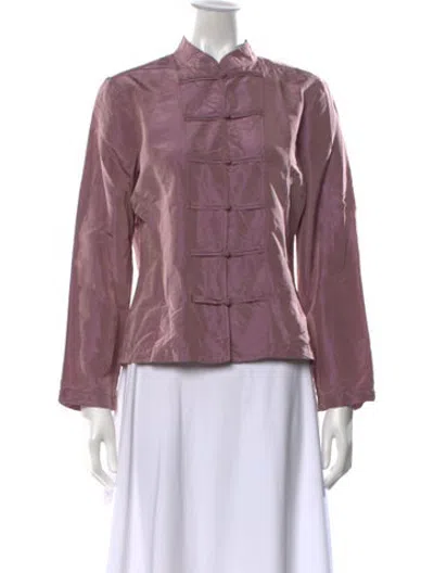 Pre-owned Dosa Silk Long Sleeve Top In Purple