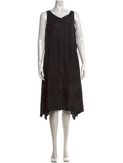 Pre-owned Dosa Silk Midi Length Dress In Black