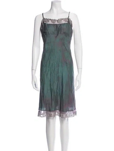 Pre-owned Dosa Silk Midi Length Dress In Blue