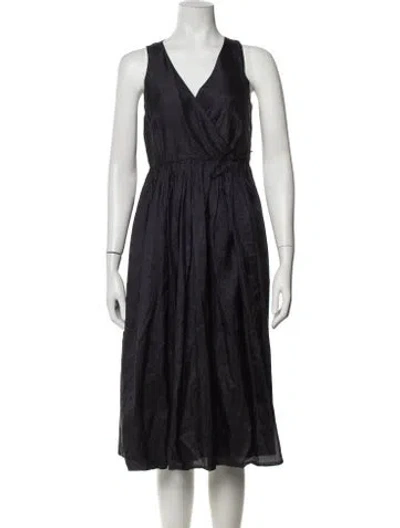 Pre-owned Dosa Silk Midi Length Dress In Blue