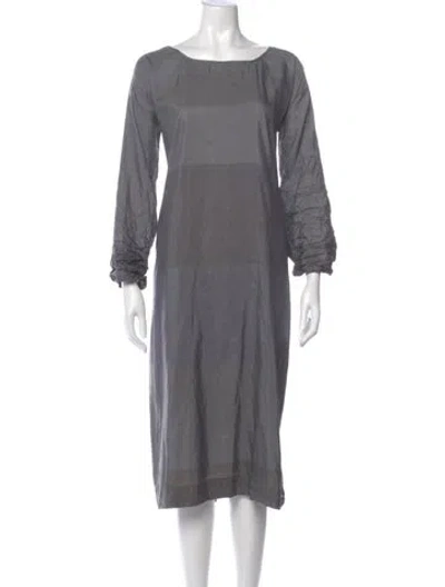 Pre-owned Dosa Silk Midi Length Dress In Gray