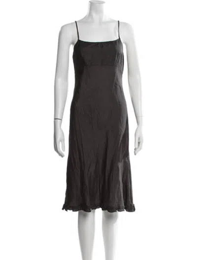 Pre-owned Dosa Silk Midi Length Dress In Grey