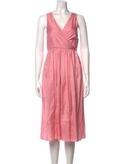 Pre-owned Dosa Silk Midi Length Dress In Pink