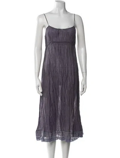 Pre-owned Dosa Silk Midi Length Dress In Purple