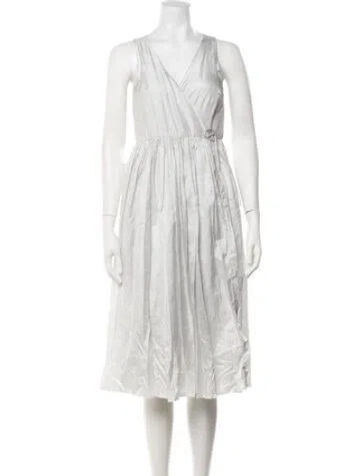 Pre-owned Dosa Silk Midi Length Dress W/ Tags In Grey