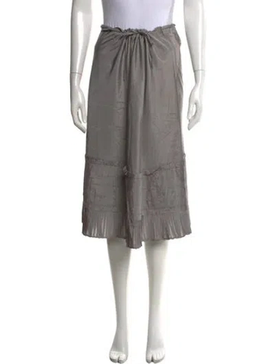 Pre-owned Dosa Silk Midi Length Skirt In Gray
