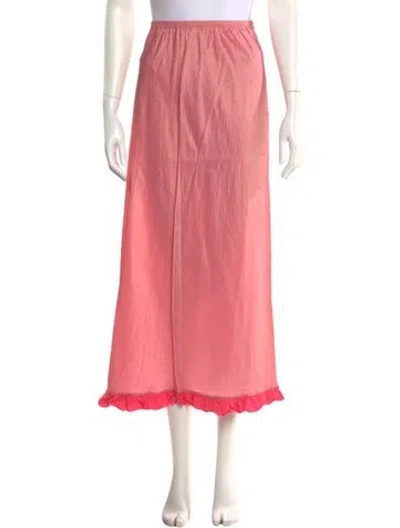Pre-owned Dosa Silk Midi Length Skirt In Pink