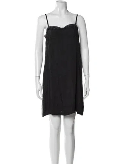 Pre-owned Dosa Silk Mini Dress In Black