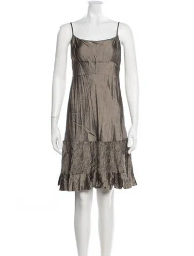 Pre-owned Dosa Silk Mini Dress In Brown