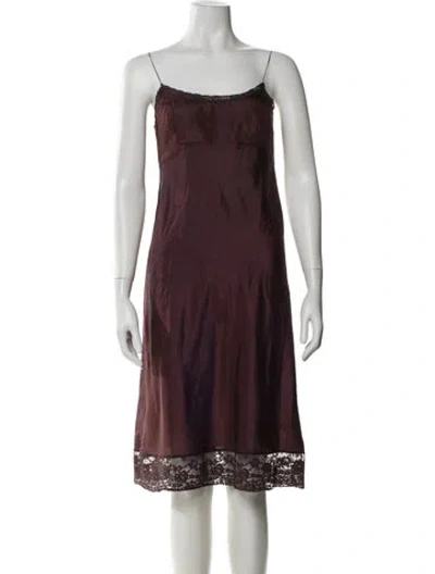 Pre-owned Dosa Silk Mini Dress In Burgundy