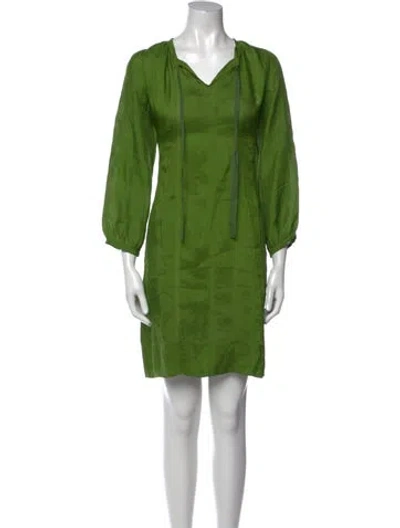 Pre-owned Dosa Silk Mini Dress In Green