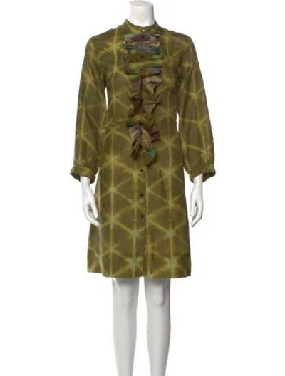 Pre-owned Dosa Silk Mini Dress In Green