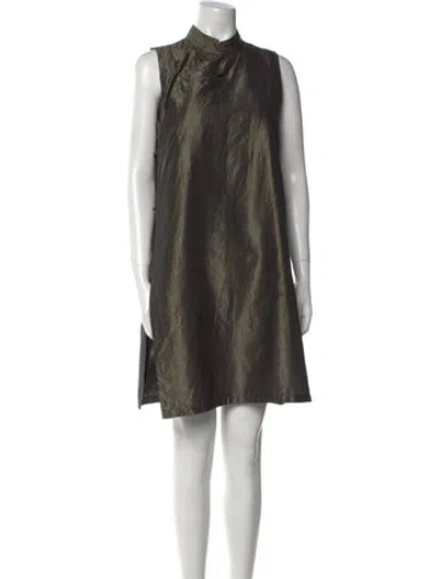 Pre-owned Dosa Silk Mini Dress In Neutral