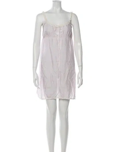 Pre-owned Dosa Silk Mini Dress In Neutrals