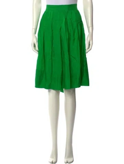 Pre-owned Dosa Silk Mini Skirt In Green