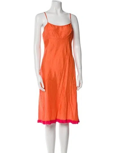 Pre-owned Dosa Silk Nightgown In Orange