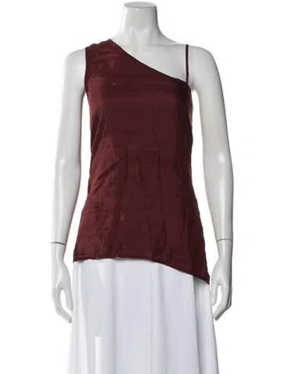 Pre-owned Dosa Silk One-shoulder Top In Red