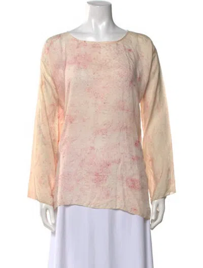 Pre-owned Dosa Silk Printed Top In Pink
