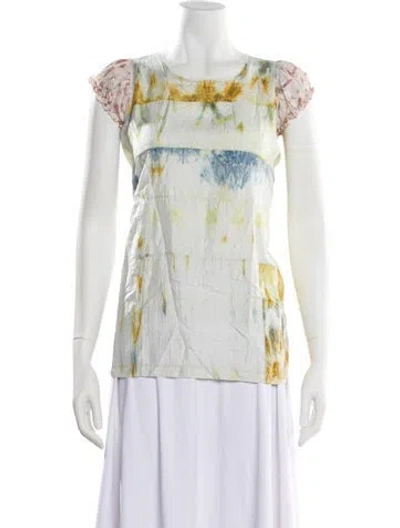 Pre-owned Dosa Silk Printed T-shirt In Green