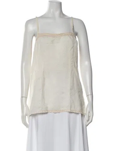 Pre-owned Dosa Silk Scoop Neck Top In Neutrals