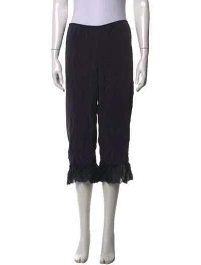 Pre-owned Dosa Silk Straight Leg Pants In Black