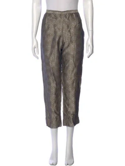 Pre-owned Dosa Silk Straight Leg Pants In Multi