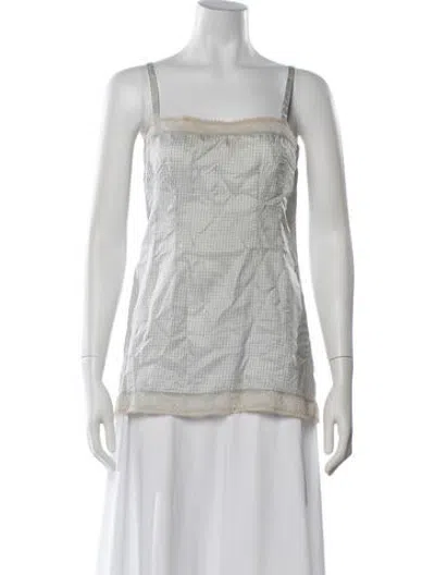 Pre-owned Dosa Silk Striped Top In White