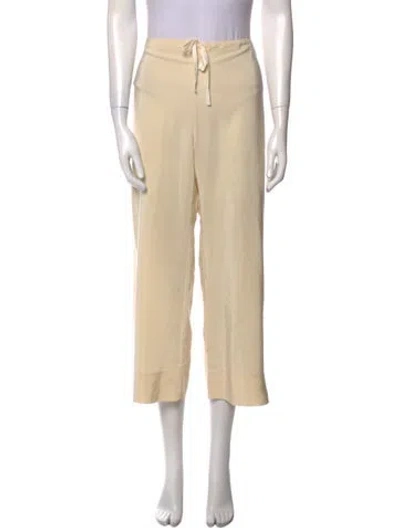 Pre-owned Dosa Silk Wide Leg Pants In Neutral