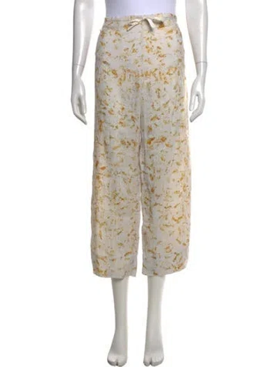 Pre-owned Dosa Silk Wide Leg Pants In Neutrals