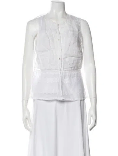 Pre-owned Dosa Sleeveless Top In White