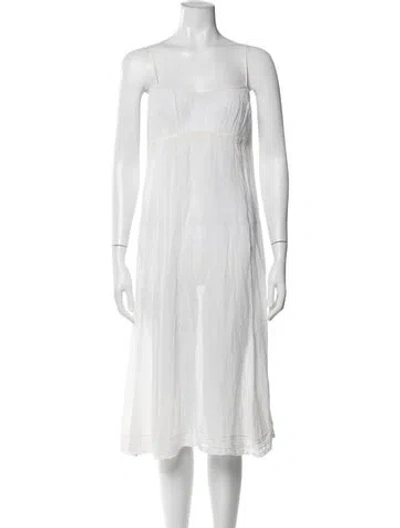 Pre-owned Dosa Square Neckline Midi Length Dress In Neutral