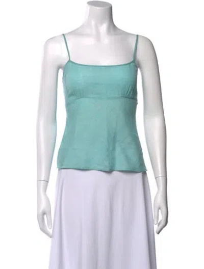 Pre-owned Dosa Square Neckline Sleeveless Top In Blue
