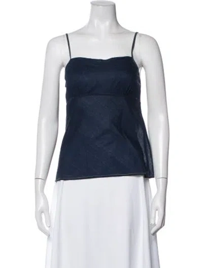 Pre-owned Dosa Square Neckline Sleeveless Top In Blue
