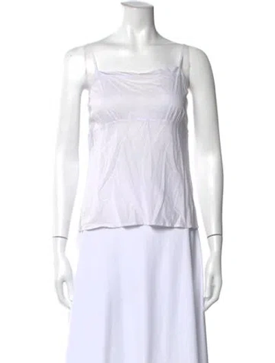 Pre-owned Dosa Square Neckline Sleeveless Top In White