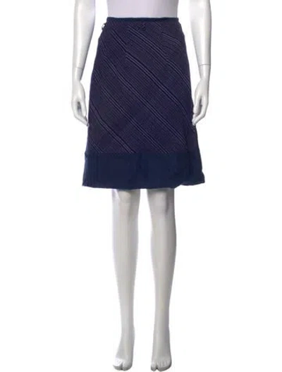 Pre-owned Dosa Striped Mini Skirt In Blue