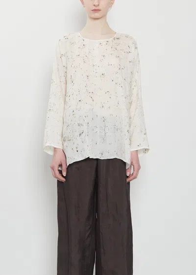Dosa Temple Blessings Silk Tunisian Top In Gray