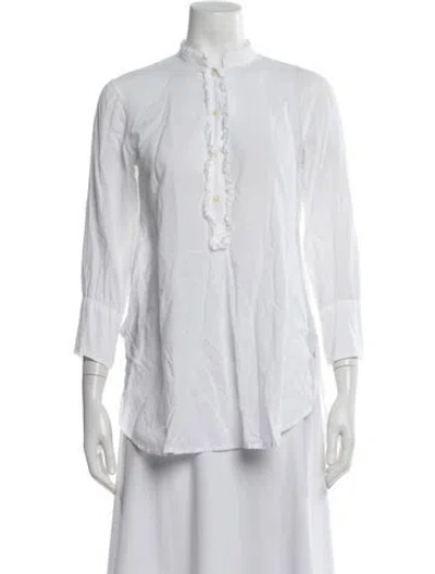Pre-owned Dosa Three-quarter Sleeve Tunic In White