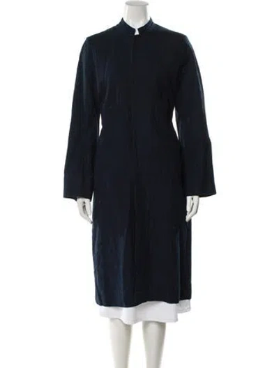 Pre-owned Dosa Trench Coat In Blue