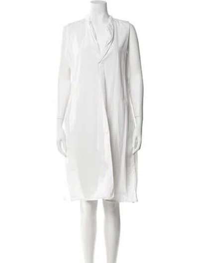 Pre-owned Dosa V-neck Knee-length Dress In White