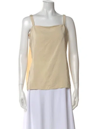 Pre-owned Dosa Wool Square Neckline Top In Neutral