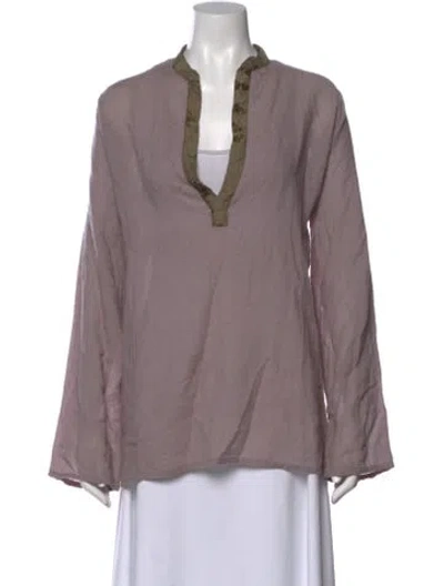 Pre-owned Dosa Wool V-neck Blouse In Purple