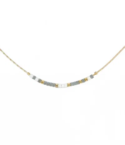 Dot & Dash Design Women's Chosen Morse Code Necklace In Grey In Gray