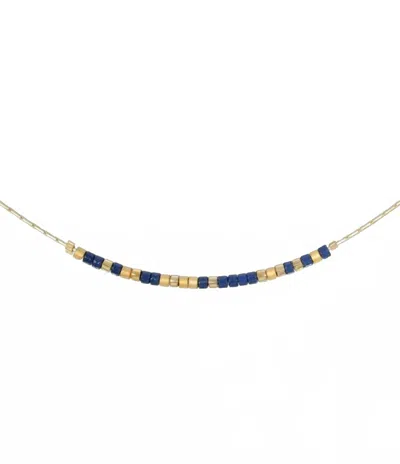 Dot & Dash Design Women's Daughter Morse Code Necklace In Navy Blue