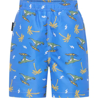 Dot Australia Kids'  Dino Swim Trunks In Blue
