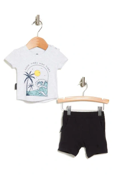 Dot Australia Babies'  High Tides Graphic T-shirt & Shorts Set In Grey Multi