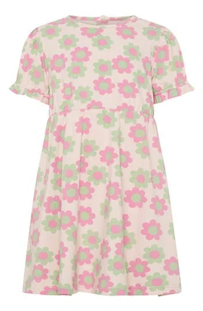 Dot Australia Kids' Blossom Puff Sleeve Dress In Cream Multi
