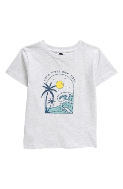Dot Australia Kids' High Tide Cotton Graphic T-shirt In Grey Marle