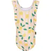 Shop Dot Australia Kids' Lemon Frill Swim Tank In Yellow