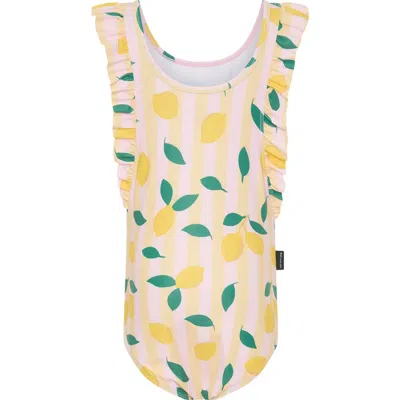 Dot Australia Kids' Lemon Frill Swim Tank In Yellow