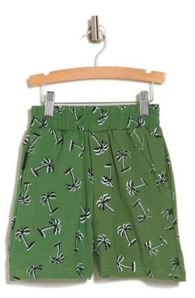 Dot Australia Kids' Palms Pocket Shorts In Forest Green